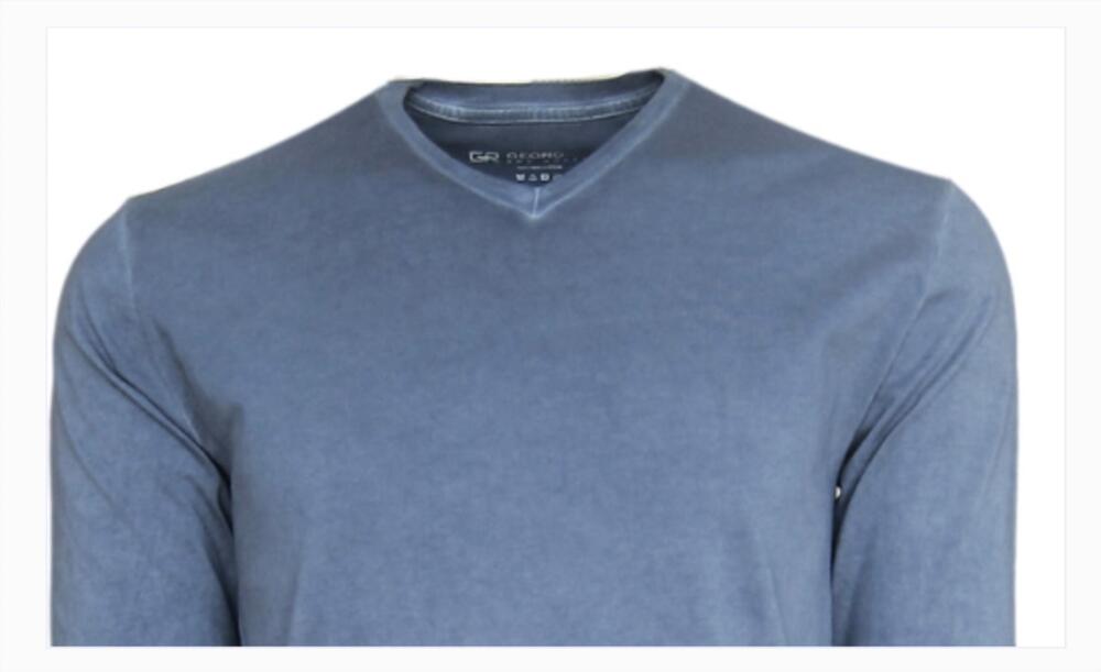 NEW GEORGE ROTH men's short sleeve pima cotton v-neck tee in capri